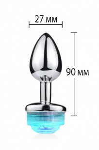 Втулка анальная "Glow" металлическая светящаяся