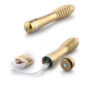 ВИБРОМАССАЖЁР РЕЛЬЕФНЫЙ NOTABU цвет золото