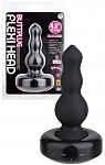 Анальная вибровтулка черная 11,4см.