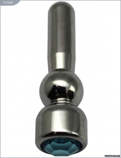 Зонд для пениса, рельефный, с голубым кристаллом, 6х46 мм   Р3106М