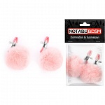 Зажимы на соски с пушком(розовый)