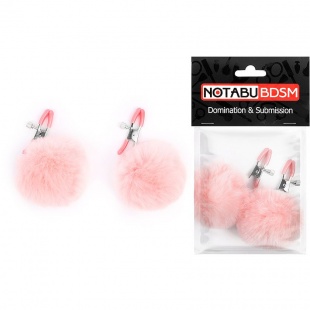 Зажимы на соски с пушком(розовый)