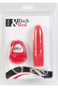 ВИБРАТОР С ПУЛЬТОМ ДУ КРАСНЫЙ TOYFA BLACK RED