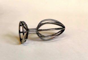 Анальная втулка металл серебро 9 см