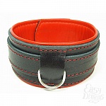 ОШЕЙНИК С КРАСНЫМ ПОДКЛАДОМ BDSM АРСЕНАЛ