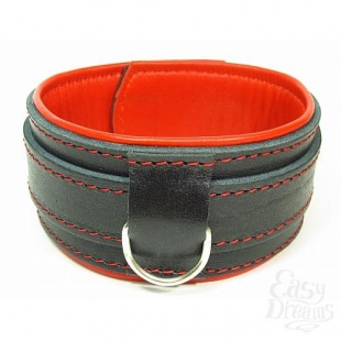 ОШЕЙНИК С КРАСНЫМ ПОДКЛАДОМ BDSM АРСЕНАЛ