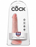 Фаллоимитатор на присоске King Cock 6 Cock with Balls