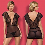 Пеньюар Merossa Chemise, черный - S/M