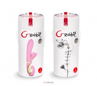 Вибратор с отростком Gvibe Grabbit Pink, 18 см