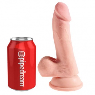 Фаллоимитатор на присоске с мошонкой King Cock Plus 6.5 Triple Density Cock with Balls, телесный