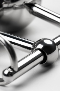 СТРИНГИ С ДВУМЯ ШАРАМИ, TOYFA METAL, СЕРЕБРИСТЫЕ