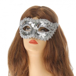 Карнавальная маска "Венеция" цвет серебро
