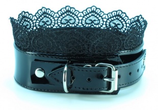 ОШЕЙНИК С КРУЖЕВОМ ЧЕРНЫЙ BDSM LIGHT BLACK
