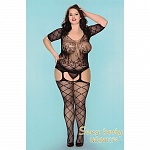 Кэтсьюит с открытой попой и имитацией чулок, DJ81172B