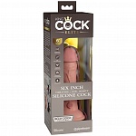 Вибромассажер-реалистик на присоске с двойной плотностью «King Cock Elite 6», PipeDream