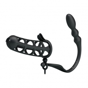 Насадка с ребристым анальным плагом