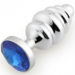 Пробка малая рифленая серебро цвет стразы в ассортименте