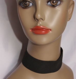 ЧОКЕР БАРХАТ ШИРОКИЙ С МЕТАЛЛИЧЕСКОЙ ЦЕПОЧКОЙ ЧЕРНЫЙ