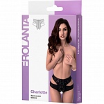 ВЫСОКИЕ ЭРОТИЧЕСКИЕ ТРУСИКИ С АЖУРНЫМИ ВЫРЕЗАМИ CHARLOTTE 46-48 Черный