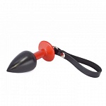 Анальная пробка TPE/ABS черная с ремешком 