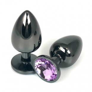 Анальная пробка Vandersex S металл, фиолетовый кристалл»