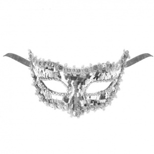 Карнавальная маска "Венеция" цвет серебро