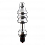 АНАЛЬНАЯ ВТУЛКА С ВИБРАЦИЕЙ СЕРЕБРО JAZ D-4.5 CM. LT-17CM.