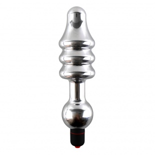 АНАЛЬНАЯ ВТУЛКА С ВИБРАЦИЕЙ СЕРЕБРО JAZ D-4.5 CM. LT-17CM.