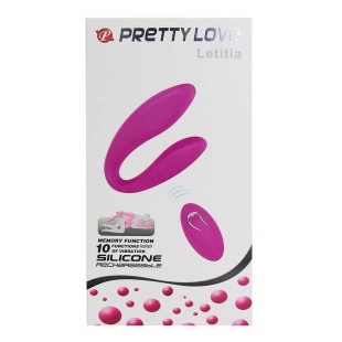 Вибромассажер для пар Letitia с беспроводным пультом, розовый